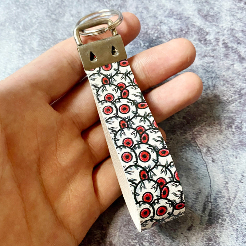 Wholesale Halloween Leather Wristband Keychain